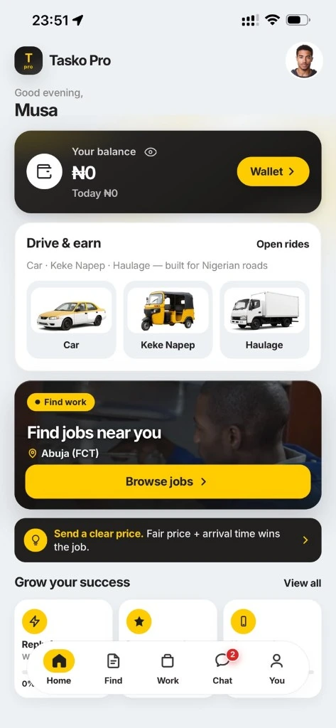 Tasko Pro app preview